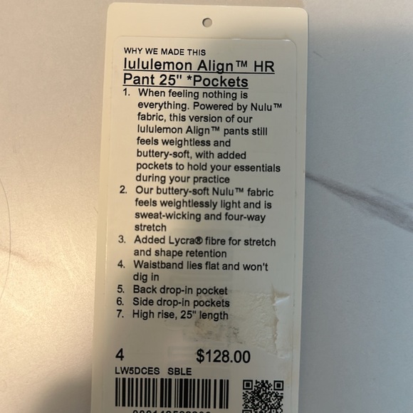 Lululemon Align HR Pant 25” Size 4 $128 - Picture 2 of 2